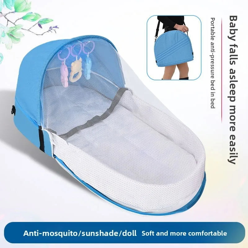 Anti-Pressure Baby Bassinet Portable Foldable Newborn Isolation Travel Crib Easy Carry