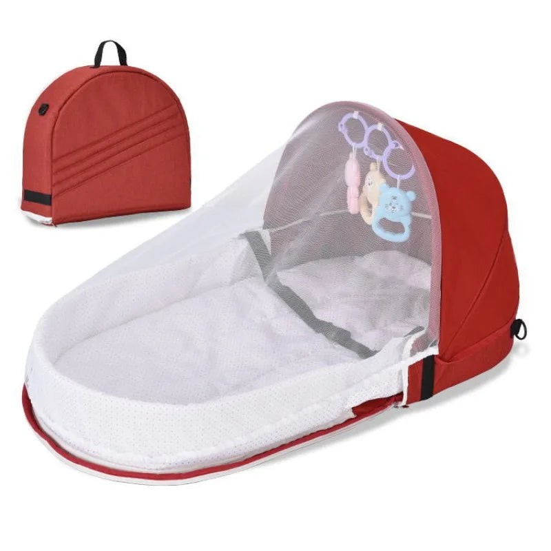 Anti-Pressure Baby Bassinet Portable Foldable Newborn Isolation Travel Crib Easy Carry