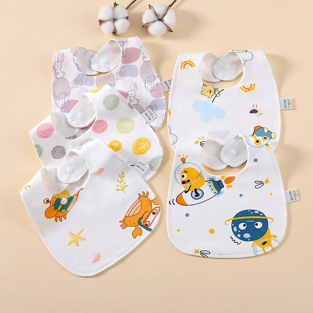 5 Pieces Baby Bibs Waterproof U Shaped Baby Drool Bibs Infant Feeding Burp Cloth Absorbent Bandana Bibs For Unisex Baby Boy Girl