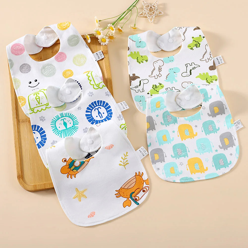 5 Pieces Baby Bibs Waterproof U Shaped Baby Drool Bibs Infant Feeding Burp Cloth Absorbent Bandana Bibs For Unisex Baby Boy Girl