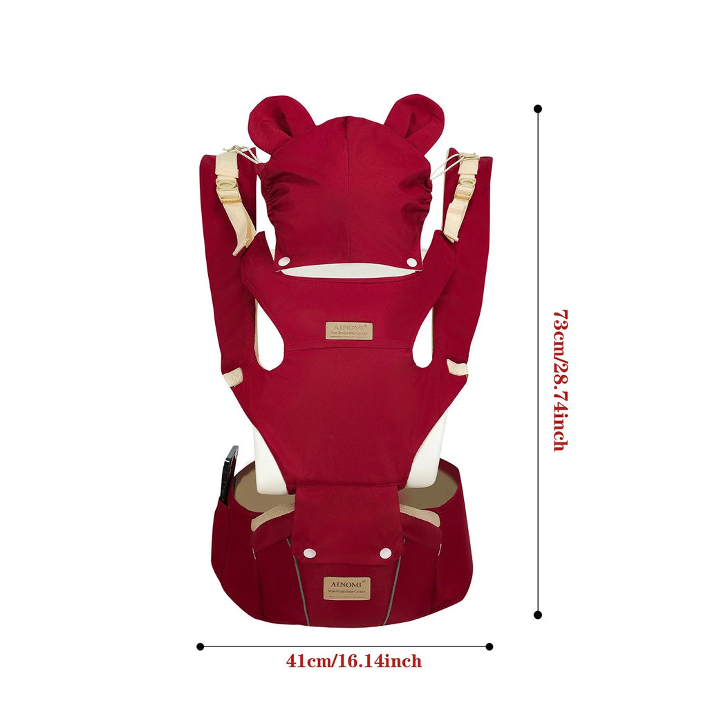 1 Red Multi-Functional Baby Carrier: Cross-Front/Back Style, Hands-Free Design, Adjustable Front-Facing Straps, Suitable for Inf
