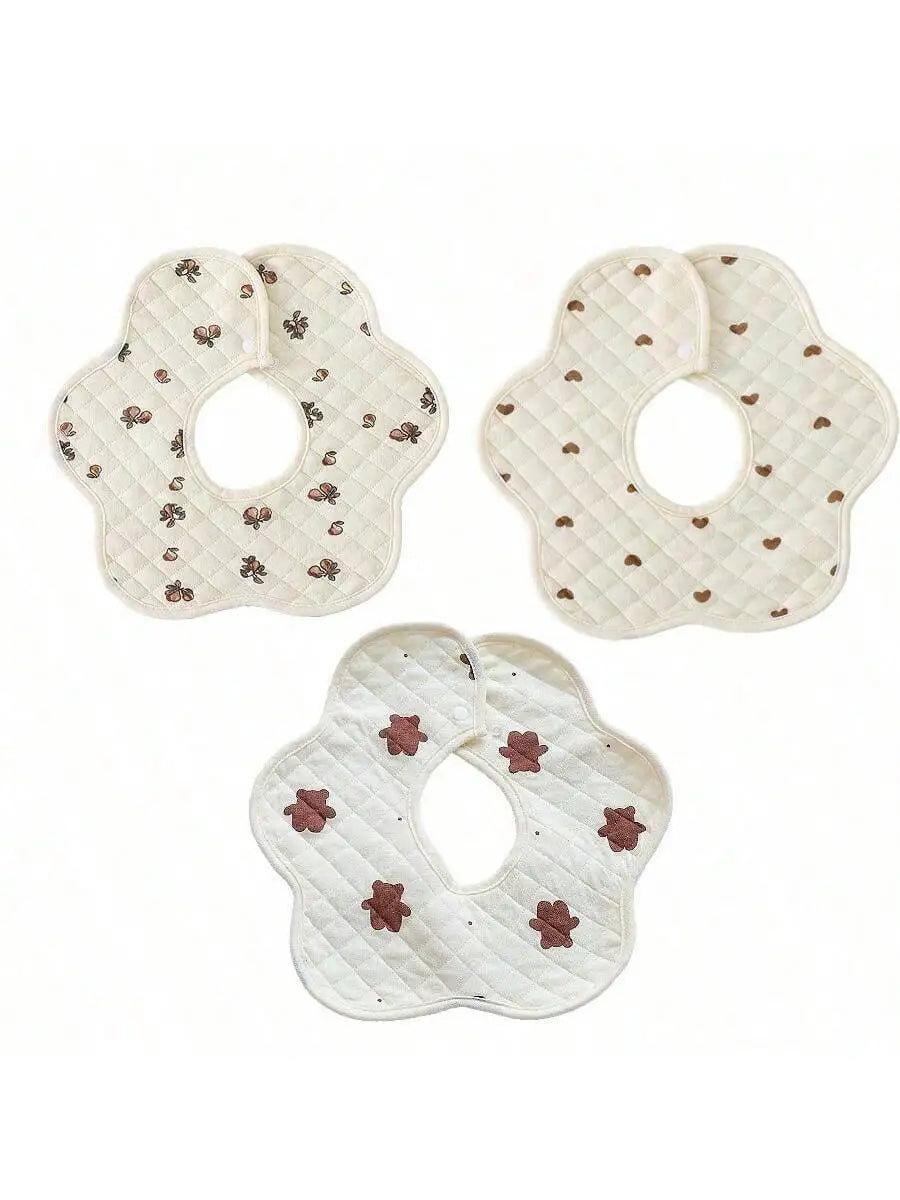 3Pcs Baby Bibs, Soft and Skin-Friendly - Anti-Drool - Anti-Vomiting - Newborn Absorbent and Breathable Bibs, Cute Cartoon Patterns, Suitable for Infants Aged 0-3 Years, Perfect Gift for Babies on Christmas, Halloween, and Tha