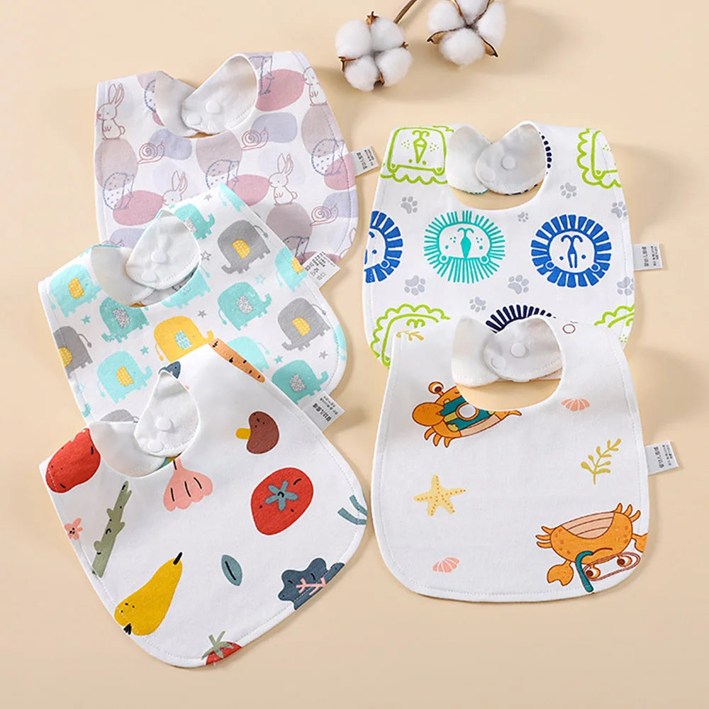 5 Pieces Baby Bibs Waterproof U Shaped Baby Drool Bibs Infant Feeding Burp Cloth Absorbent Bandana Bibs For Unisex Baby Boy Girl