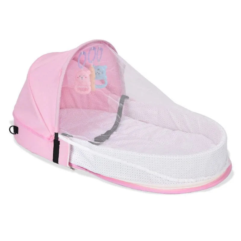Anti-Pressure Baby Bassinet Portable Foldable Newborn Isolation Travel Crib Easy Carry