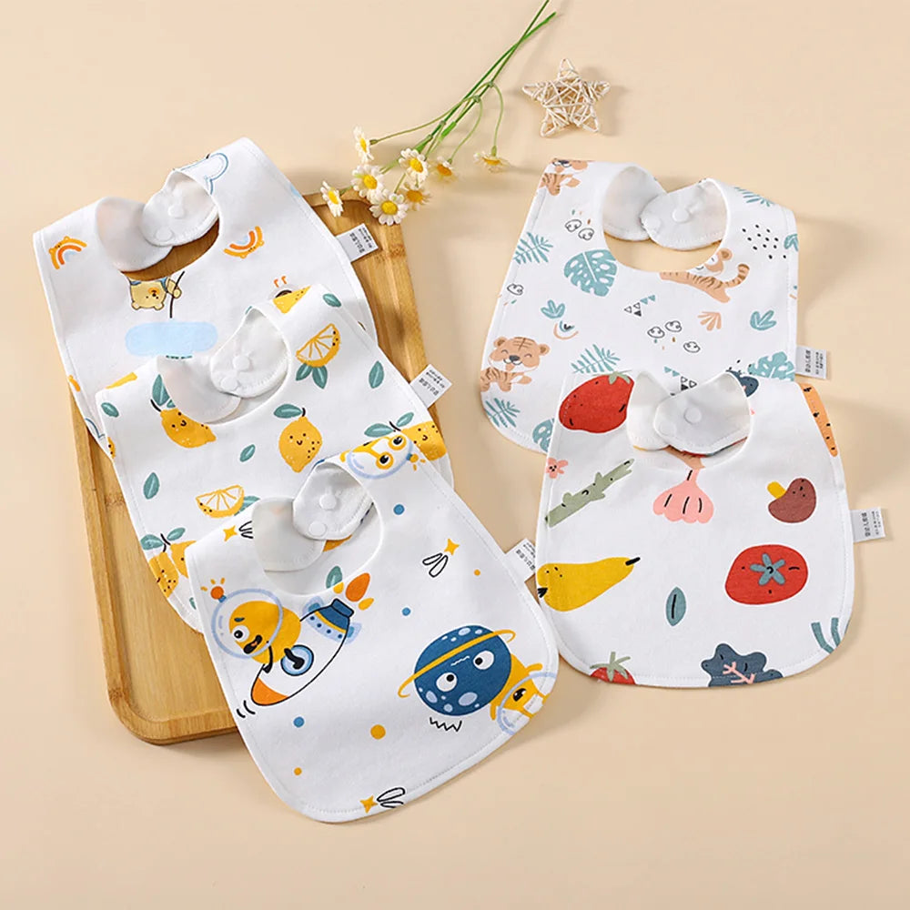 5 Pieces Baby Bibs Waterproof U Shaped Baby Drool Bibs Infant Feeding Burp Cloth Absorbent Bandana Bibs For Unisex Baby Boy Girl