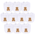 10 Piece Soft Cotton Baby Bibs for Boys and Girls Comfortable Newborn Bibs for Drooling, Teething, Feeding(Cute Bear)